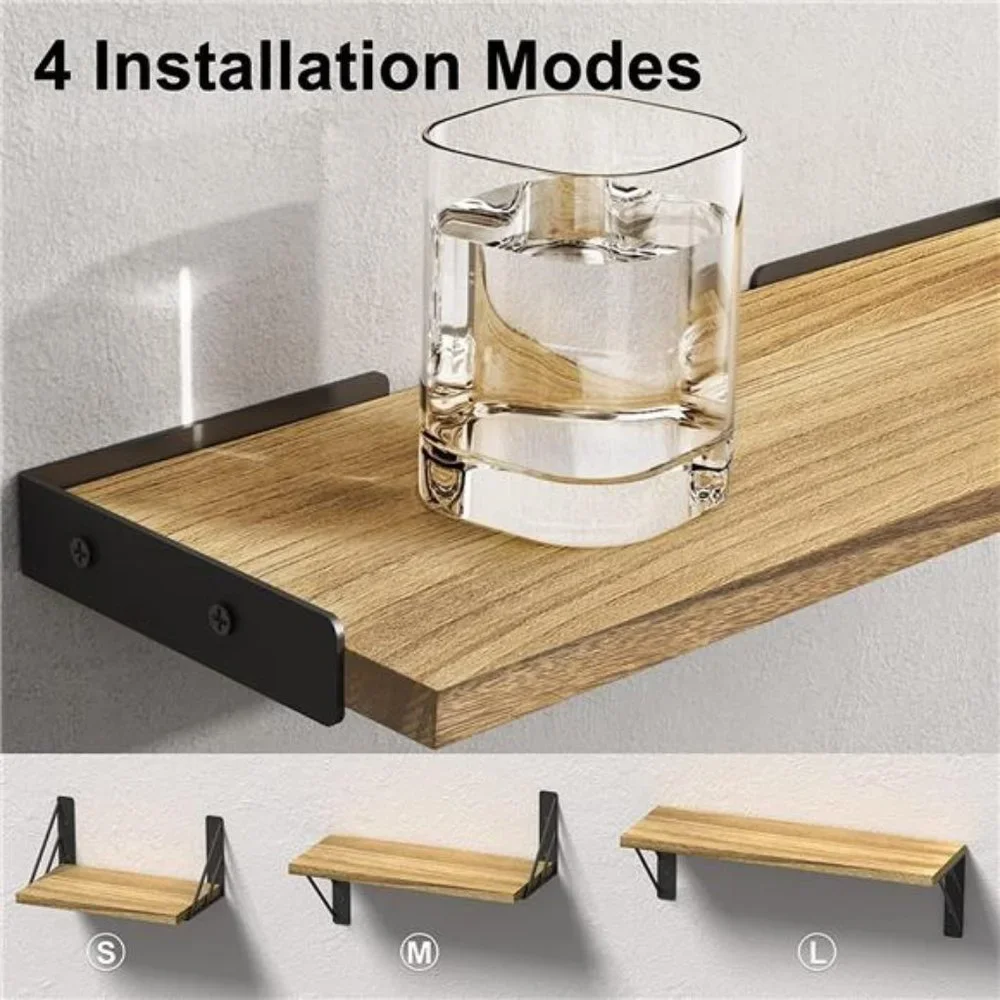 Floating Wall Shelves- Set of 3- for Bedroom Decor Living Room Kitchen Storage